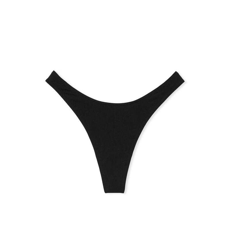 Трусики Stretch Cotton High-Leg Scoop Thong Panty Black
