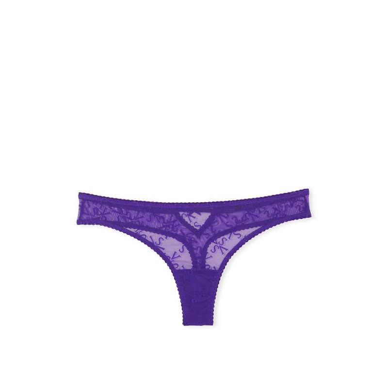 Трусики Logo Mesh Thong Panty Brilliant Purple