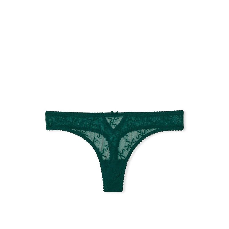 Трусики Logo Mesh Thong Panty Deepest Green
