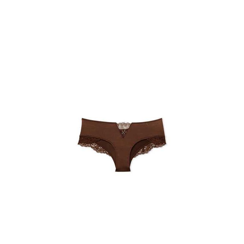 Жіночі трусики Very Sexy Micro Lace Inset Cheeky Panty Brown