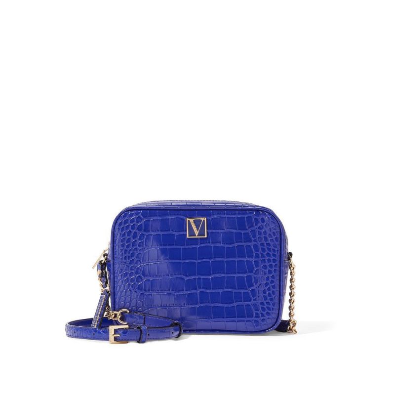 Сумка The Victoria Top-Zip Crossbody Sapphire Croc