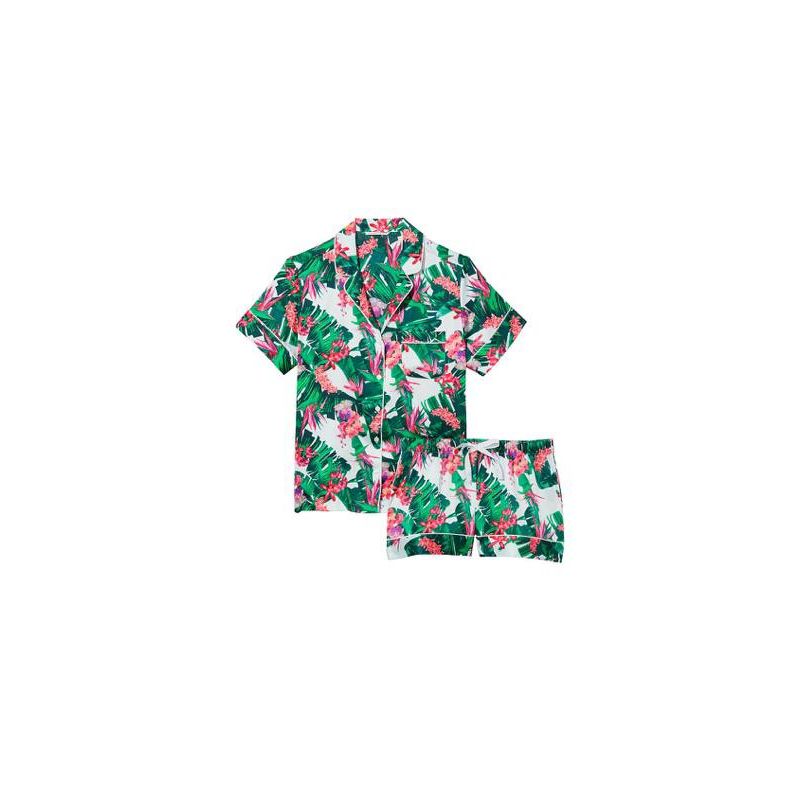 Піжама сатинова Satin Short Pajama Set Tropic Blue