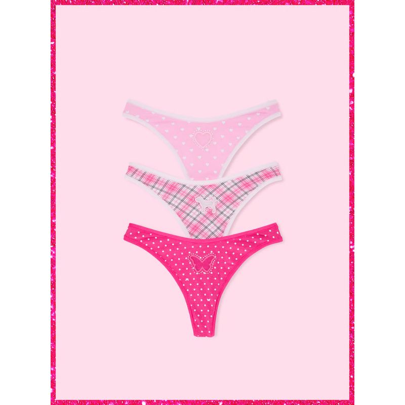 Набір трусиків 3-Pack Cotton Thong Panties Pink