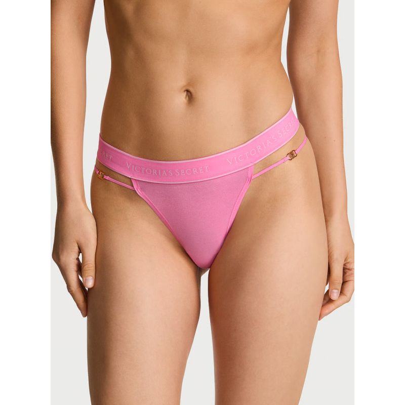Трусики Logo Cotton Strappy Thong Panty Pink