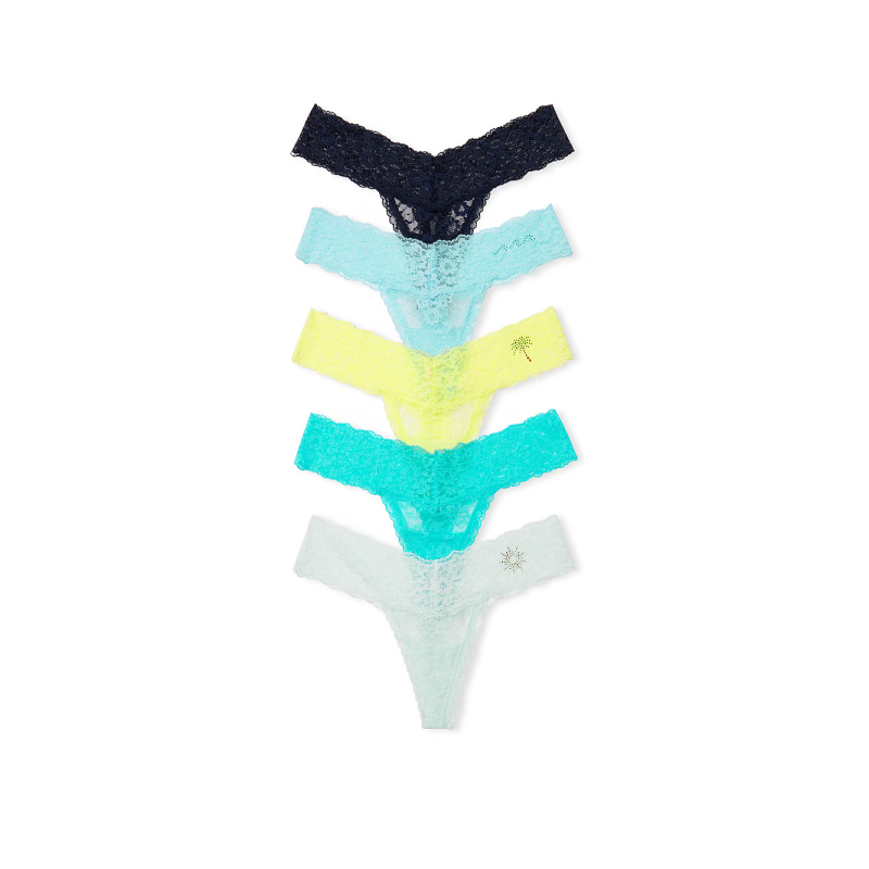 Набір жіночих трусиків 5-Pack Lace Thong Panties Mix N