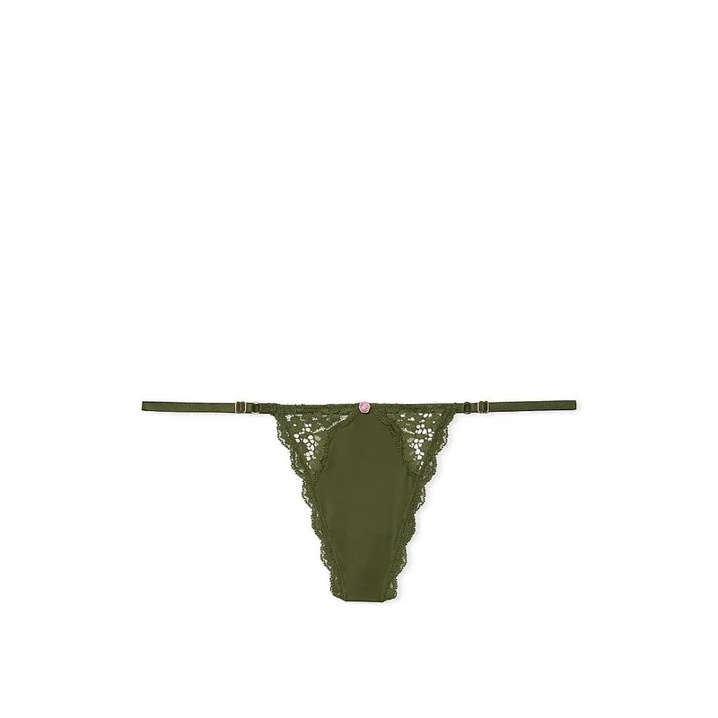 Трусики Dream Angels Lace-Trim Adjustable V-String Panty Green