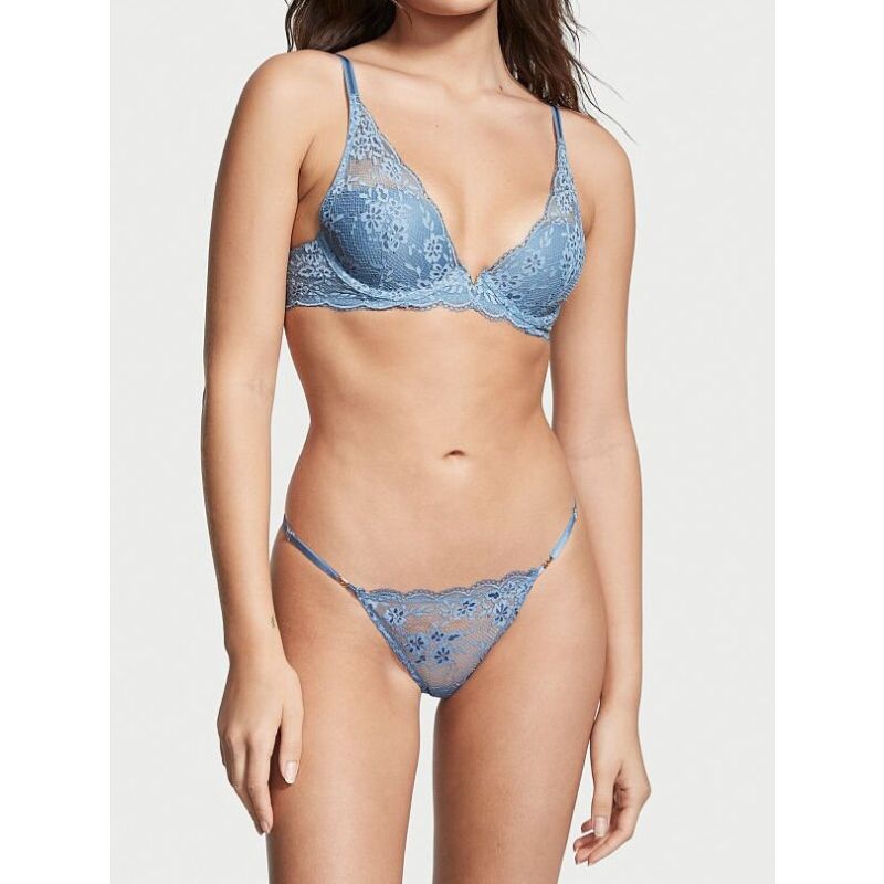 Комплект Lace Half-Pag Plunge Bra & Panty Faded Denim
