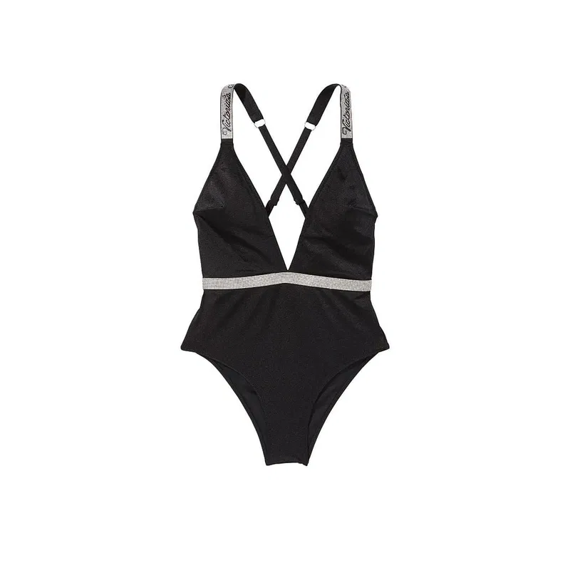 Суцільний купальник Shine Strap Black New Script