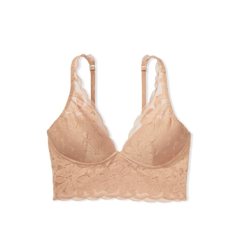 Бюстгальтер бралет Lace Lightly Lined Plugne Bralette Mocha Latte