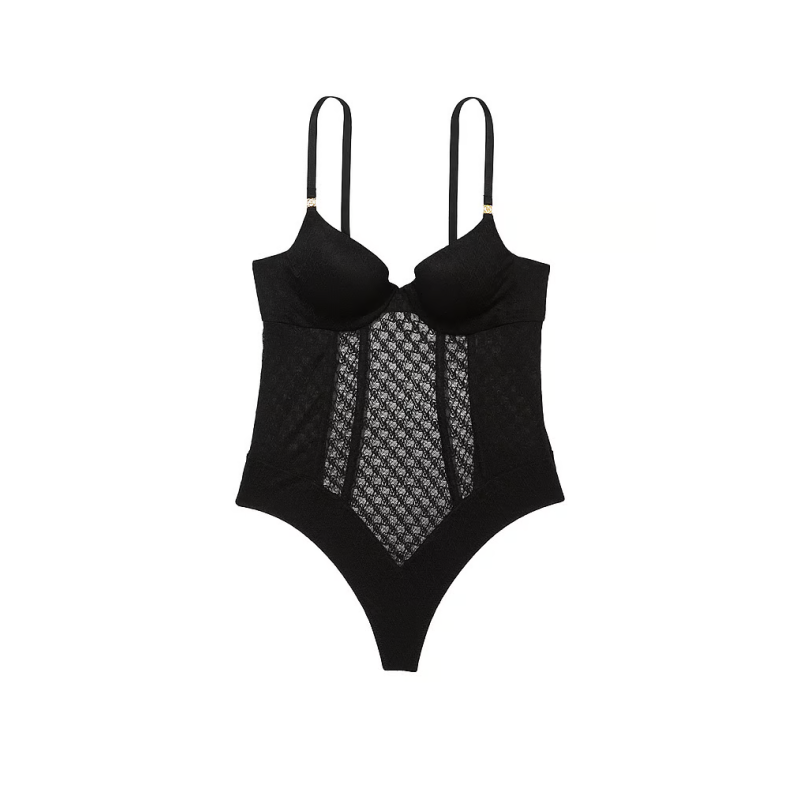 Боді Icon by Victoria's Secret Push-Up Teddy Black