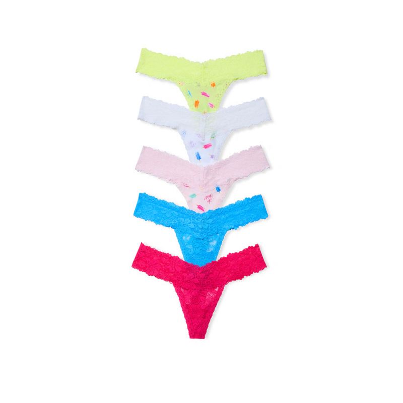 Набір трусиків 5-Pack LaceTrim Thong Panties Mix