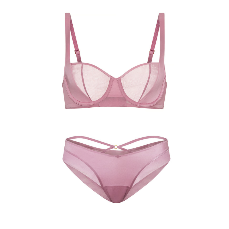 Комплект білизни Sheer Reveal Unlined Balconette Bra & Panty Dusk Rose