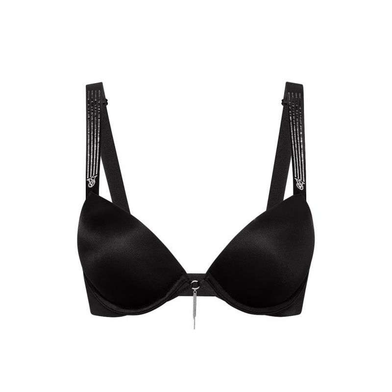 Бюстгальтер Ombre Stripe Shine Strap Push-Up Bra Black