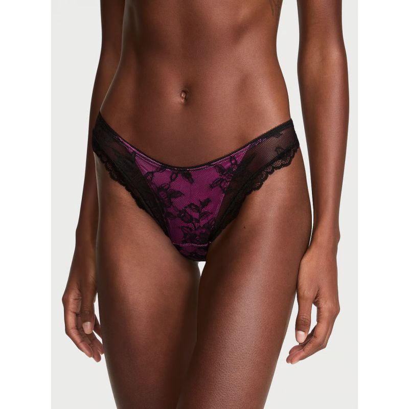 Трусики Very Sexy Rose Lace Overlay Thong Panty Pink Fire