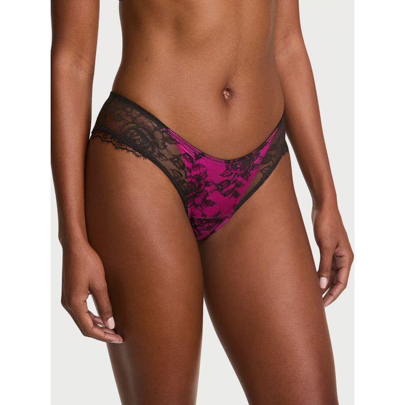 Трусики Very Sexy Rose Lace Overlay Cheeky Panty Pink Fire