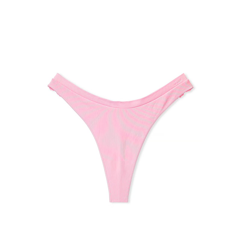 Трусики Seamless High-Leg Thong Panty Pink Bubble Lace Back