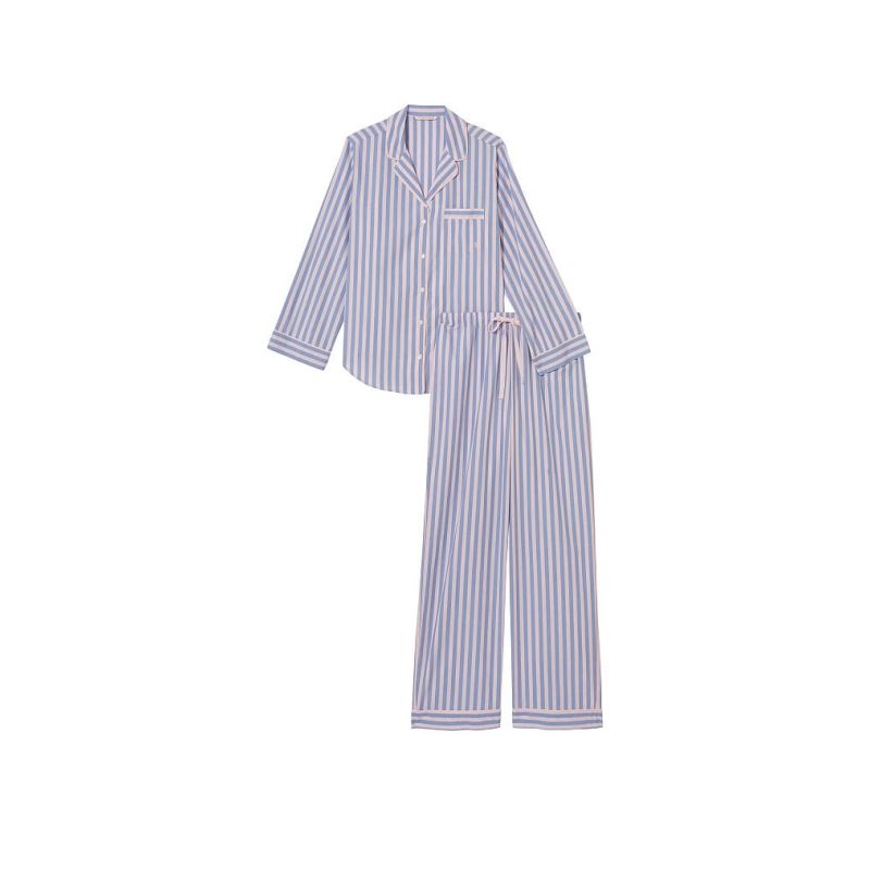 Піжама Cotton Long Pajama Pink Blue Stripe