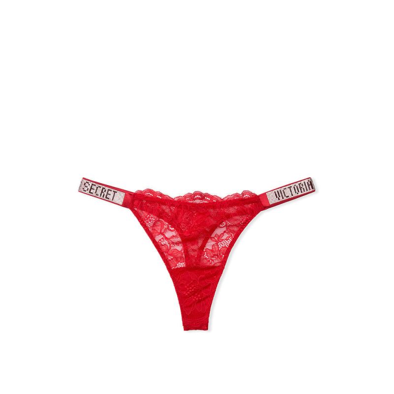 Трусики Very Sexy Shine Strap Thong Panty Red кружево