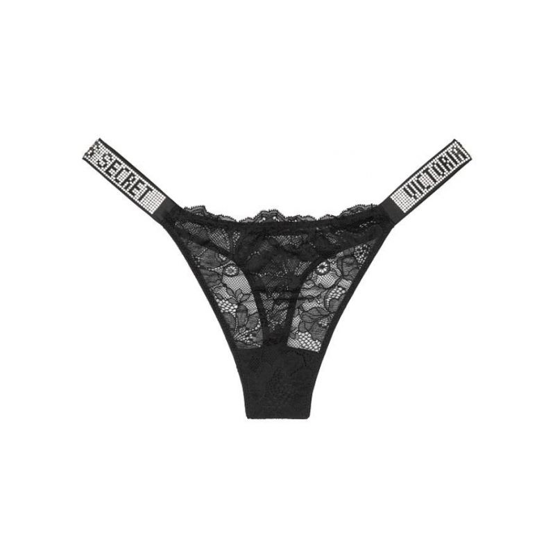 Трусики Very Sexy Shine Strap Thong Panty Black мереживо