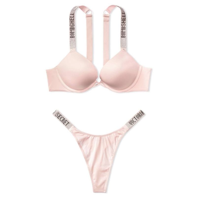 Комплект Very Sexy Bombshell Add-2-cups Shine Strap Push-up Bra & Thong Pink