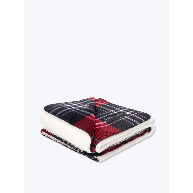 Плед  Sherpa Red Plaid Cozy Plush Blanket VS