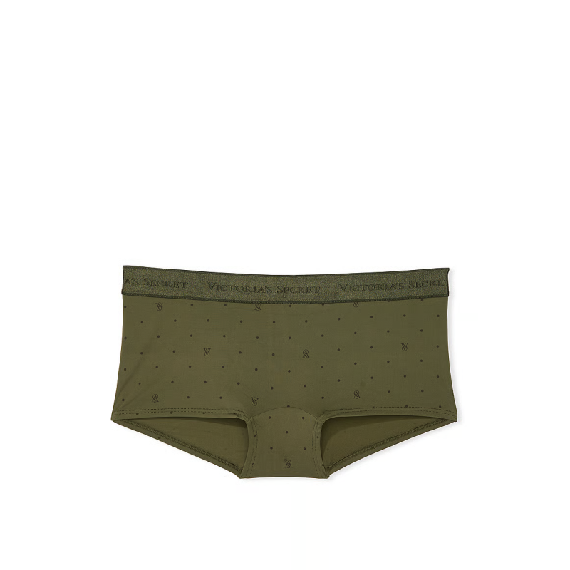Трусики Logo Micro Boyshort Panty Olive Logo Dots