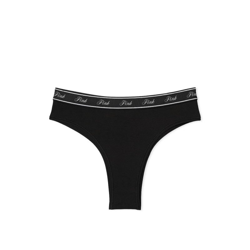 Трусики Pink Logo Cotton Brazilian Panty Black