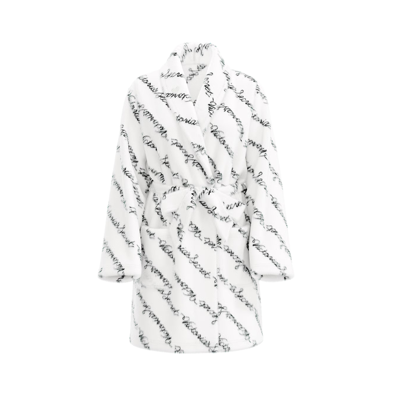 Плюшевий халат Short Cozy Robe Coconut White Ribbon Script