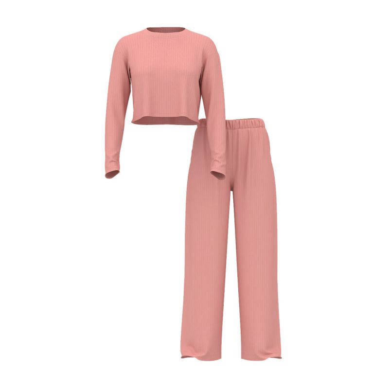 Піжама Modal Wide-Rib Long Lounge Set Blush