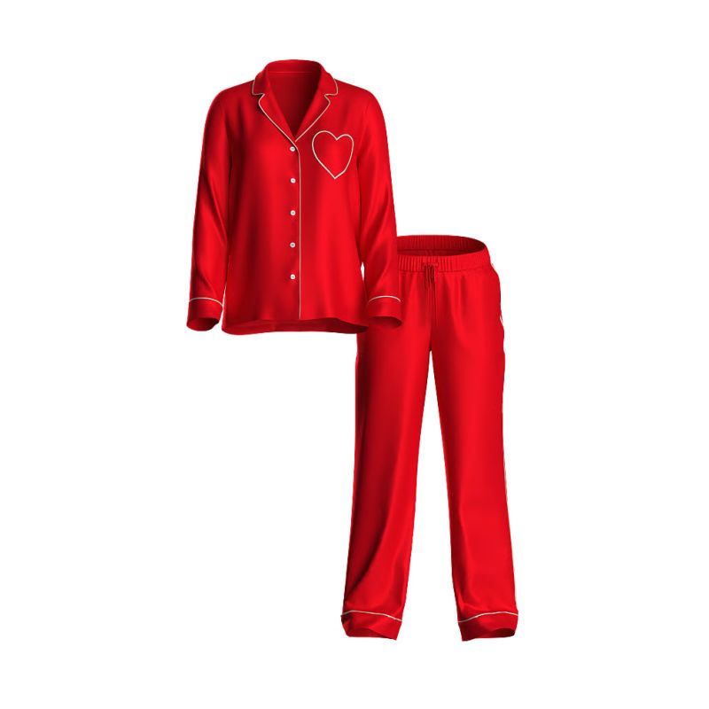 Піжама сатинова Signature Satin Long Pajama Set Vermillion