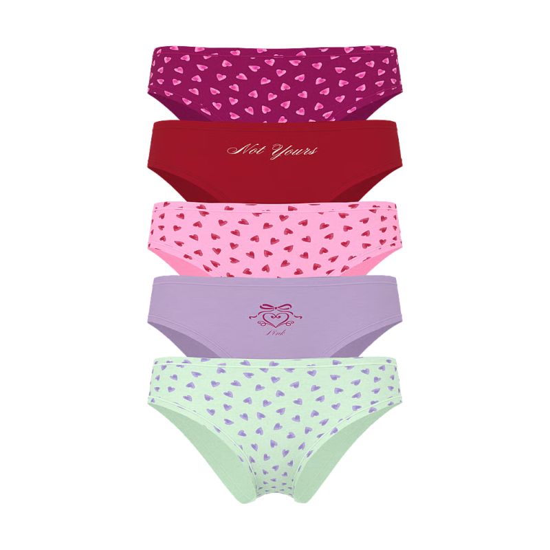Набір трусиків 5-Pack Cotton Cheeky Panties Heart Pack