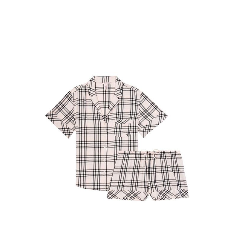 Піжама Flannel Short Pajama Set Black Check