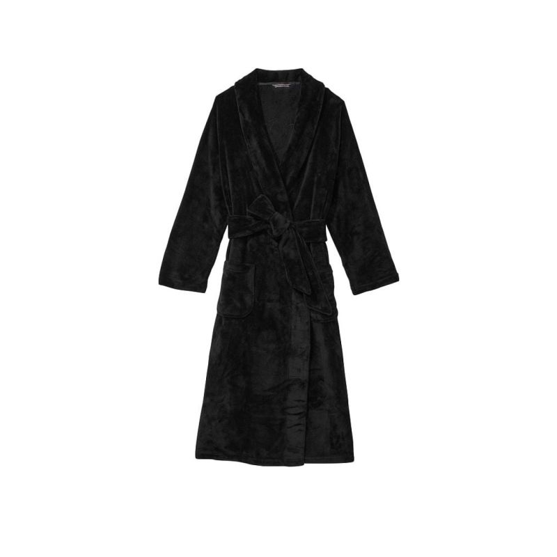 Плюшевий халат Plush Long Robe Black
