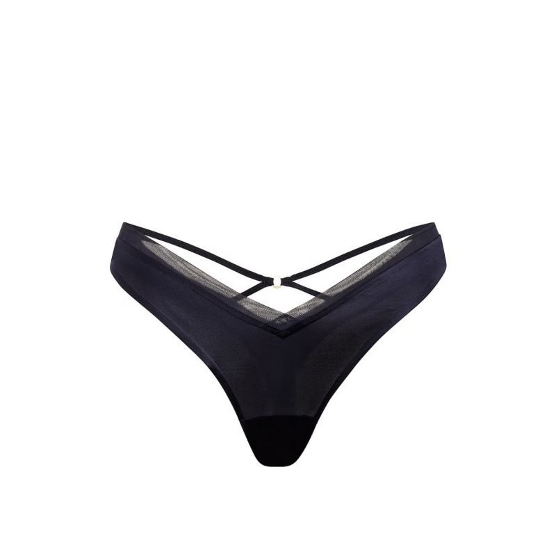 Трусики Sheer Reveal Mesh-Trim Strappy-Back Thong Panty Soiree