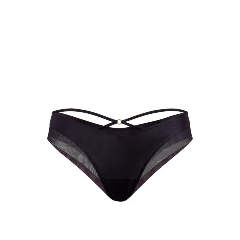 Трусики Sheer Reveal Mesh-Trim Strappy-Back Cheeky Panty Soiree