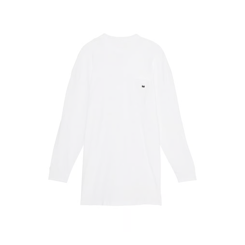Нічна сорочка Cotton Long-Sleeve Pocket Sleep Tee White