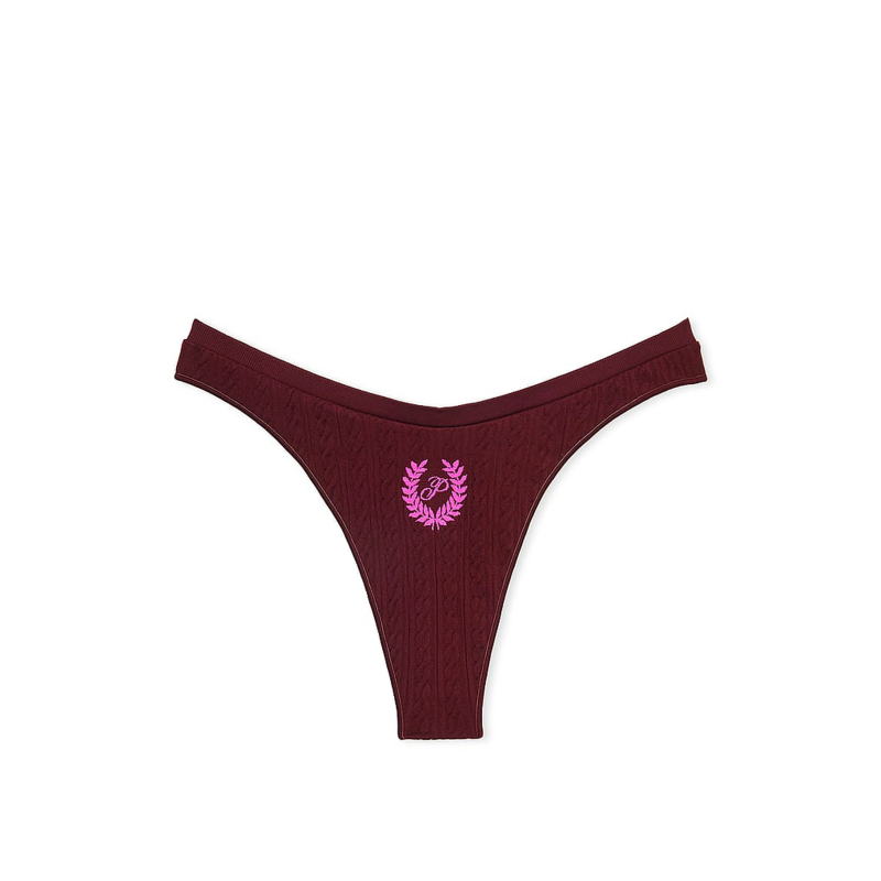 Трусики Seamless High-Leg Thong Panty PINK Bordo