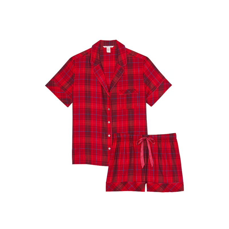Піжама Flannel Short Pajama Set Red Laquer Plaid