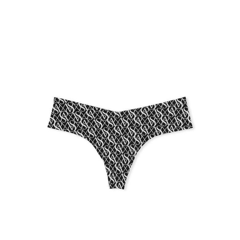 Трусики No-Show Thong Panty Black-White