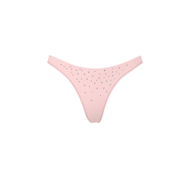 Трусики Stretch Cotton Scatter Shine High-Leg Scoop Thong Panty Pink