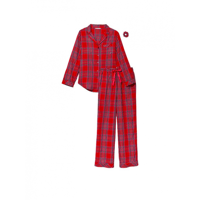 Піжама Flannel Long Pajama Set Lipstick Plaid