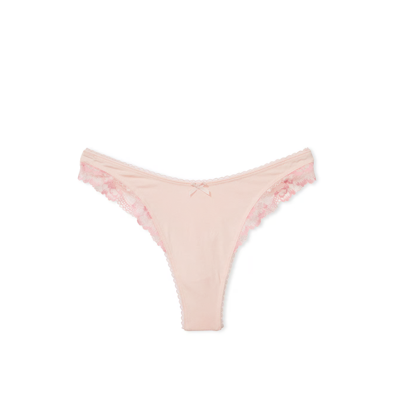 Трусики Stretch Cotton High-Leg Thong Panty Purest Pink