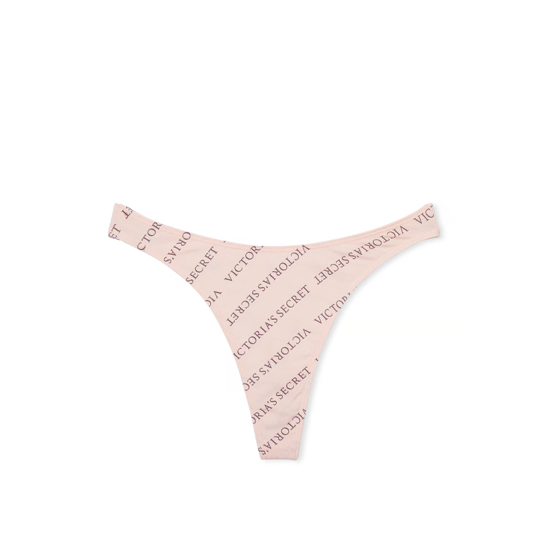 Трусики Stretch Cotton High-Leg Thong Panty Purest Pink Logo