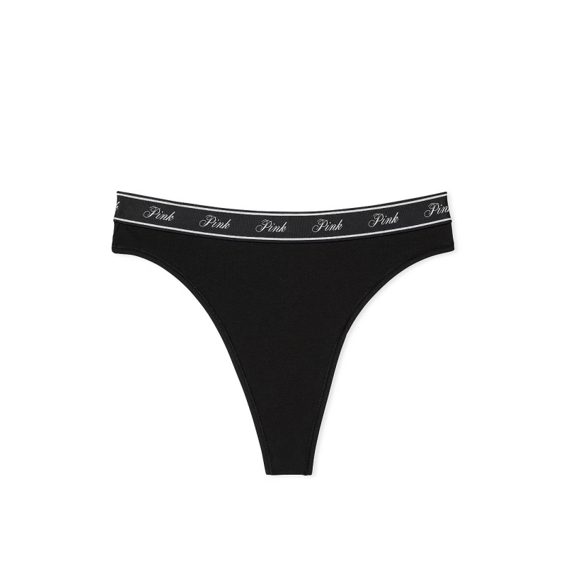 Трусики Logo Cotton Thong Panty Black