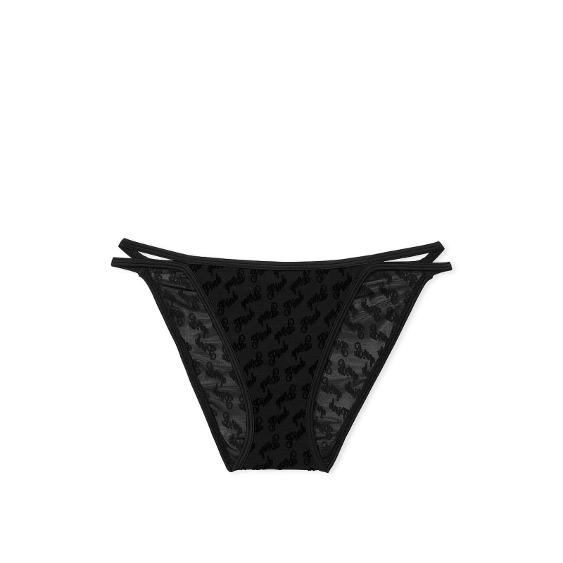 Жіночі трусики Logo Mesh Strapy Cheeky Panty Black
