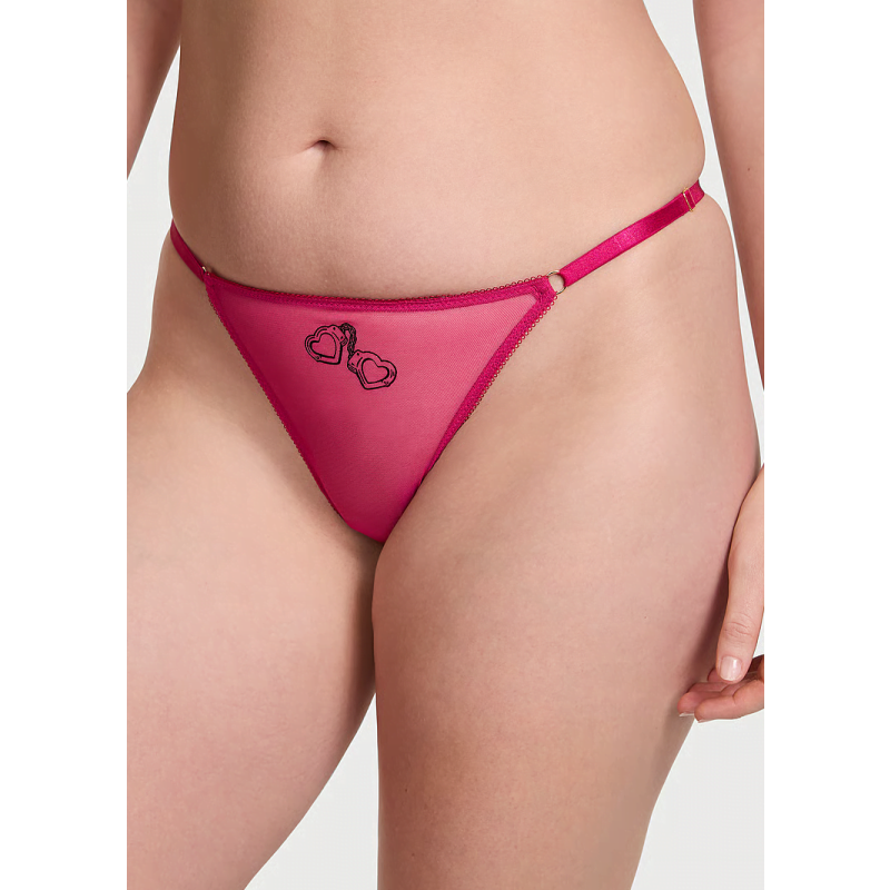 Трусики Very Sexy Flirty Mesh V-String Panty Cherry Blossom Cuffs VS