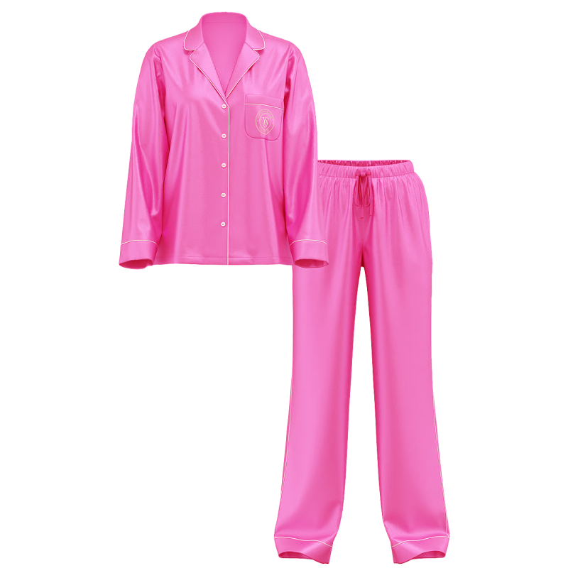 Піжама сатинова Satin Long Pajama Set New Peony