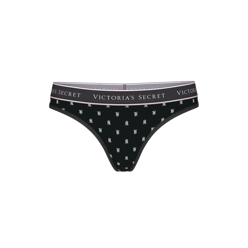 Трусики Logo Cotton Thong Panty Black VS