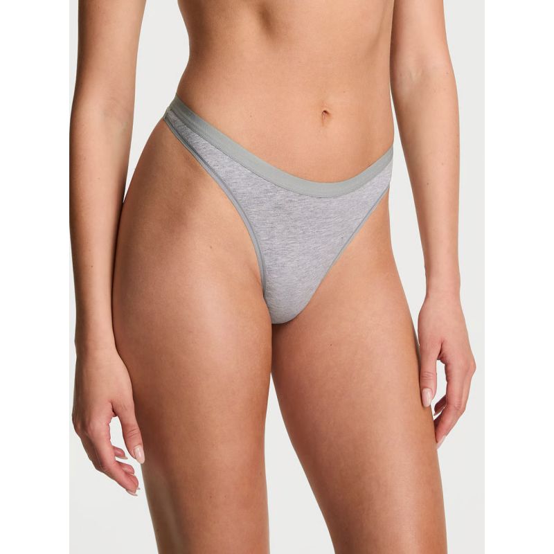 Трусики Stretch Cotton High-Leg Scoop Thong Panty Grey