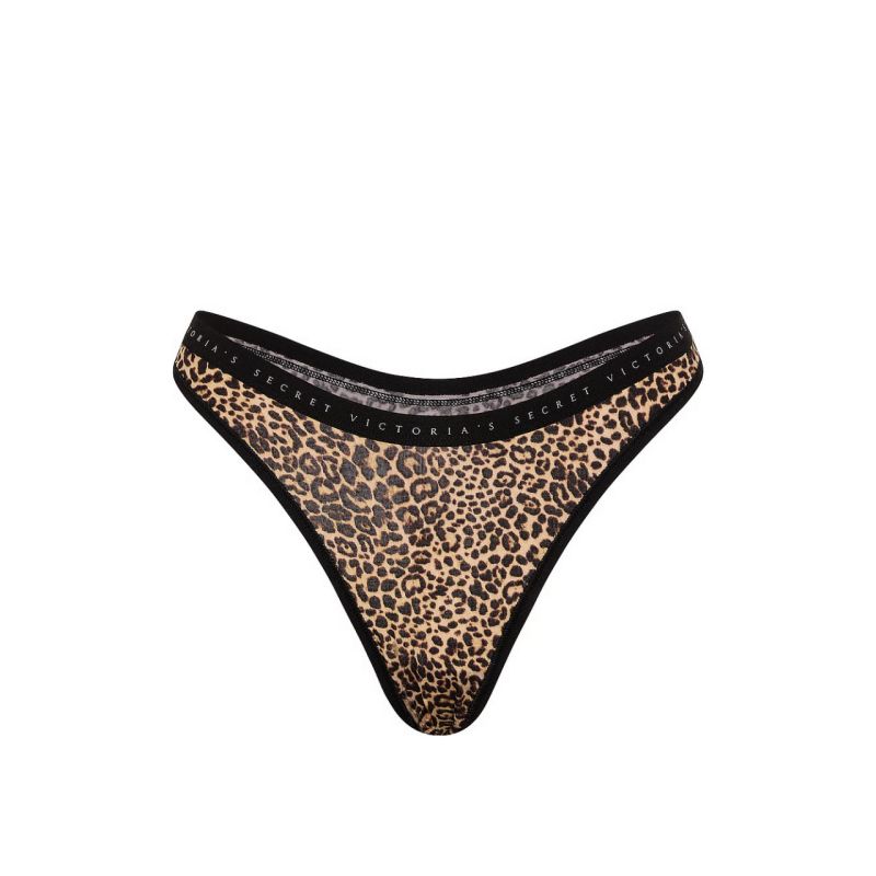 Трусики Stretch Cotton High-Leg Scoop Thong Panty Leos